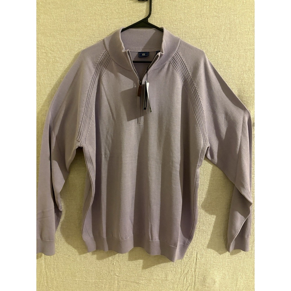 NWT FootJoy Golf Sweater Half Zip DriRelease Purple Mens Size XL Wool Blend